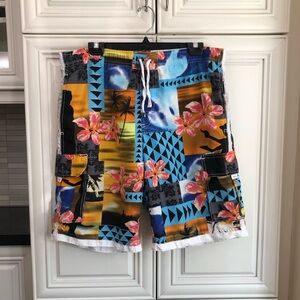 B. Split men’s swim shorts